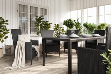 Tunis Matgrupp Utomhus 205 + 6 Thor Fåtölj - Svart/Svart - Utemöbler & utemiljö - Utegrupp - Matgrupp utomhus