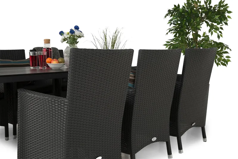 Tunis Matgrupp Utomhus 205 + 6 Thor Fåtölj - Svart/Svart - Utemöbler & utemiljö - Utegrupp - Matgrupp utomhus