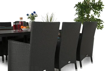 Tunis Matgrupp Utomhus 205 + 6 Thor Fåtölj - Svart/Svart - Utemöbler & utemiljö - Utegrupp - Matgrupp utomhus