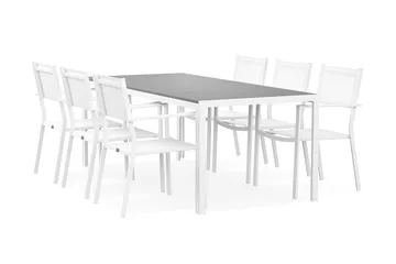 Tunis Matgrupp Utomhus 205x90 cm + 6 Tunis Stapelstol - Utemöbler & utemiljö - Utegrupp - Matgrupp utomhus