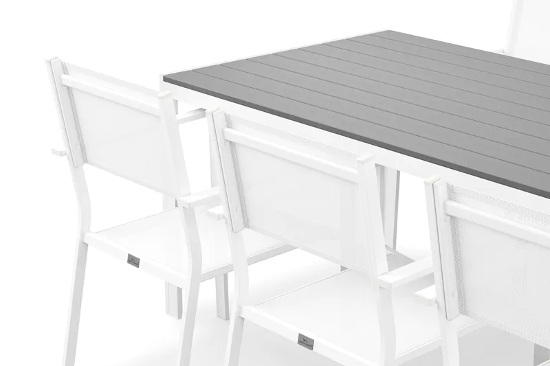 Tunis Matgrupp Utomhus 205x90 cm + 6 Tunis Stapelstol - Utemöbler & utemiljö - Utegrupp - Matgrupp utomhus