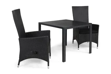 Tunis Matgrupp Utomhus 90 + 2 Jenny Ställbar Fåtölj m Dyna - Svart/Svart/Svart - Utemöbler & utemiljö - Utegrupp - Matgrupp utomhus