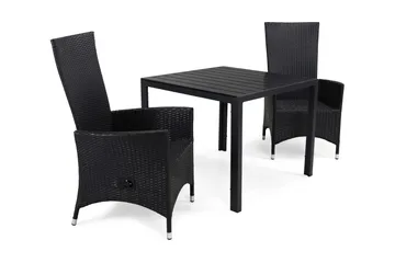 Tunis Matgrupp Utomhus 90 + 2 Jenny Ställbar Fåtölj - Svart/Svart - Utemöbler & utemiljö - Utegrupp - Matgrupp utomhus