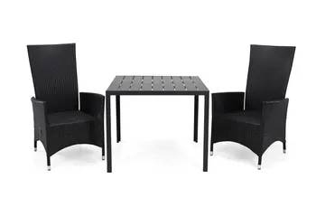 Tunis Matgrupp Utomhus 90 + 2 Jenny Ställbar Fåtölj - Svart/Svart - Utemöbler & utemiljö - Utegrupp - Matgrupp utomhus