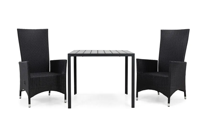Tunis Matgrupp Utomhus 90 + 2 Jenny Ställbar Fåtölj - Svart/Svart - Utemöbler & utemiljö - Utegrupp - Matgrupp utomhus