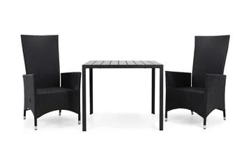 Tunis Matgrupp Utomhus 90 + 2 Jenny Ställbar Fåtölj - Svart/Svart - Utemöbler & utemiljö - Utegrupp - Matgrupp utomhus
