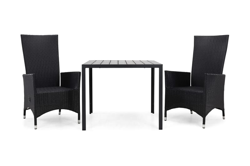 Tunis Matgrupp Utomhus 90 + 2 Jenny Ställbar Fåtölj - Svart/Svart - Utemöbler & utemiljö - Utegrupp - Matgrupp utomhus