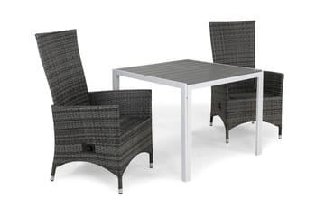 Tunis Matgrupp Utomhus 90 + 2 Jenny Ställbar Fåtölj - Vit/Grå - Utemöbler & utemiljö - Utegrupp - Matgrupp utomhus