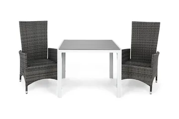 Tunis Matgrupp Utomhus 90 + 2 Jenny Ställbar Fåtölj - Vit/Grå - Utemöbler & utemiljö - Utegrupp - Matgrupp utomhus