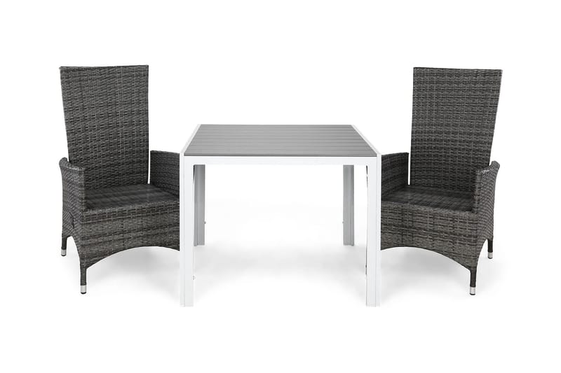 Tunis Matgrupp Utomhus 90 + 2 Jenny Ställbar Fåtölj, Vit/Grå