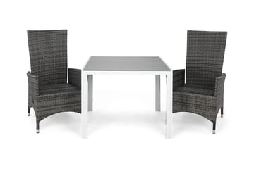 Tunis Matgrupp Utomhus 90 + 2 Jenny Ställbar Fåtölj - Vit/Grå - Utemöbler & utemiljö - Utegrupp - Matgrupp utomhus