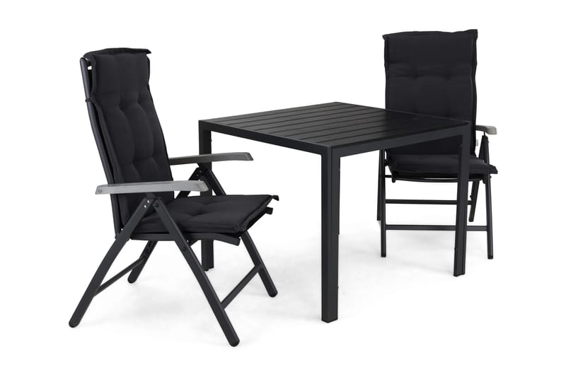Tunis Matgrupp Utomhus 90 + 2 Monaco Lyx Positionsstol m Dyna, Svart/Svart/Grå