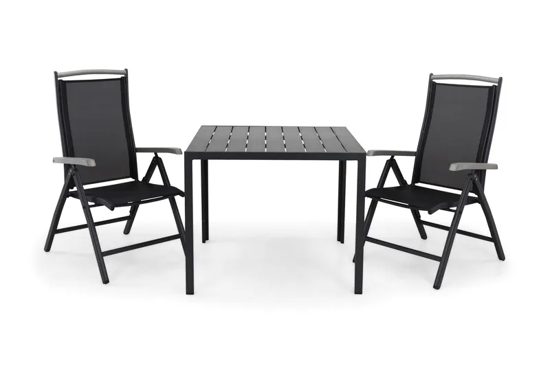 Tunis Matgrupp Utomhus 90 + 2 Monaco Lyx Positionsstol, Svart