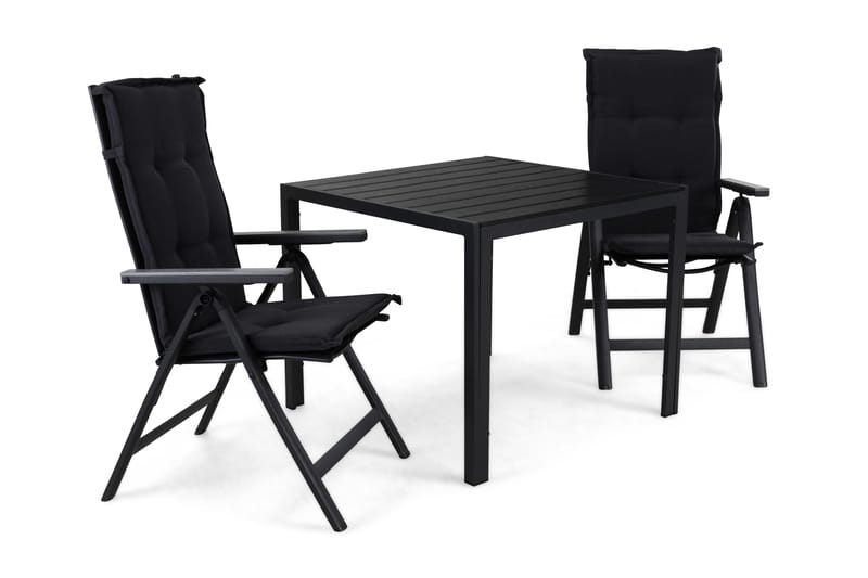Tunis Matgrupp Utomhus 90 + 2 Monaco Positionsstol m Dyna, Svart/Svart/Grå/Grå