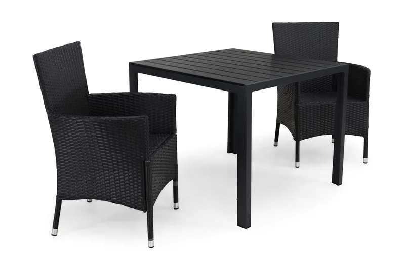 Tunis Matgrupp Utomhus 90 + 2 Thor Fåtölj - Svart - Utemöbler & utemiljö - Utegrupp - Matgrupp utomhus