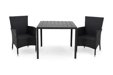 Tunis Matgrupp Utomhus 90 + 2 Thor Fåtölj - Svart - Utemöbler & utemiljö - Utegrupp - Matgrupp utomhus