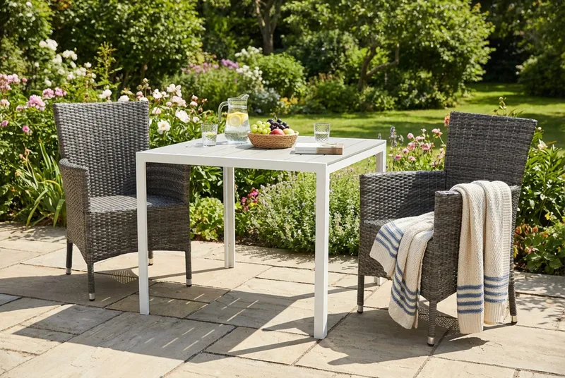 Tunis Matgrupp Utomhus 90 + 2 Thor Fåtölj - Vit/Grå - Utemöbler & utemiljö - Utegrupp - Matgrupp utomhus