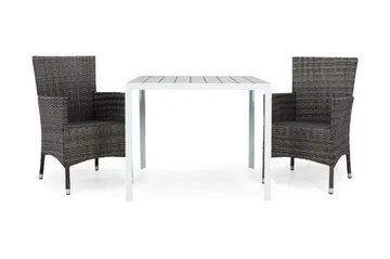 Tunis Matgrupp Utomhus 90 + 2 Thor Fåtölj - Vit/Grå - Utemöbler & utemiljö - Utegrupp - Cafegrupp & cafeset
