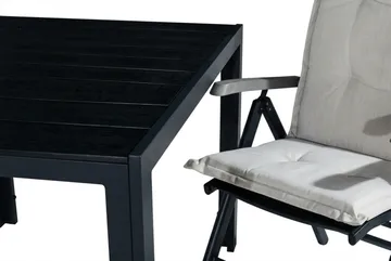 Tunis Matgrupp Utomhus 90x90 + 2 Monaco Lyx Positionsstol m Dyna - Svart/Grå/Offwhite - Utemöbler & utemiljö - Utegrupp - Matgrupp utomhus