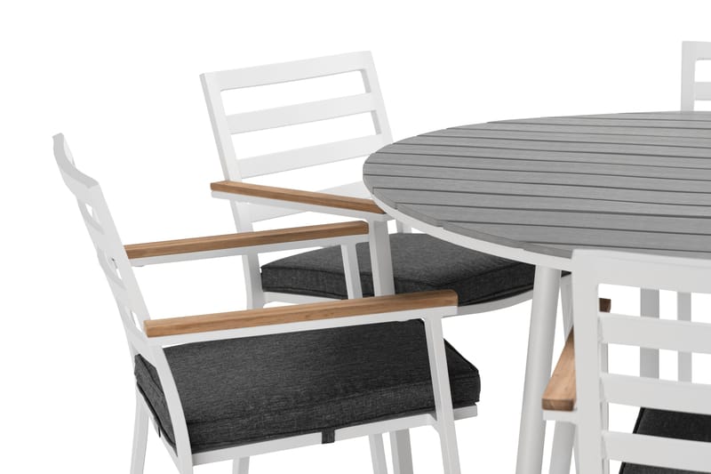 Tunis Matgrupp Utomhus Rund 140 cm + 6 Oliver Matstol - Alu/Vit - Utemöbler & utemiljö - Utegrupp - Matgrupp utomhus
