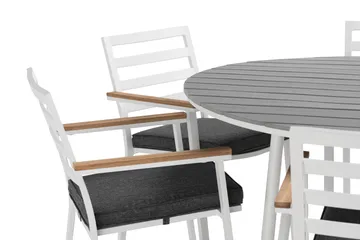 Tunis Matgrupp Utomhus Rund 140 cm + 6 Oliver Matstol - Alu/Vit - Utemöbler & utemiljö - Utegrupp - Matgrupp utomhus