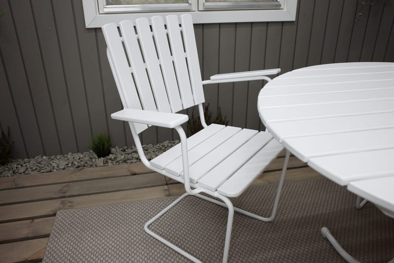 Vaxholm Matgrupp Utomhus Rund 100 cm + 4 Utestolar Vit - Utemöbler & utemiljö - Utegrupp - Matgrupp utomhus