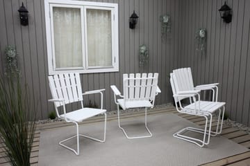 Vaxholm Matgrupp Utomhus Rund 100 cm + 4 Utestolar Vit - Utemöbler & utemiljö - Utegrupp - Matgrupp utomhus