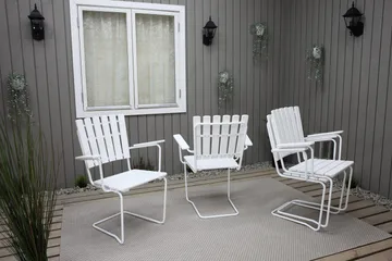 Vaxholm Matgrupp Utomhus Rund 100 cm + 4 Utestolar Vit - Utemöbler & utemiljö - Utegrupp - Matgrupp utomhus