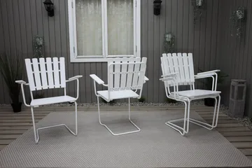 Vaxholm Matgrupp Utomhus Rund 100 cm + 4 Utestolar Vit - Utemöbler & utemiljö - Utegrupp - Matgrupp utomhus