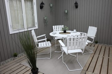 Vaxholm Matgrupp Utomhus Rund 100 cm + 4 Utestolar Vit - Utemöbler & utemiljö - Utegrupp - Matgrupp utomhus