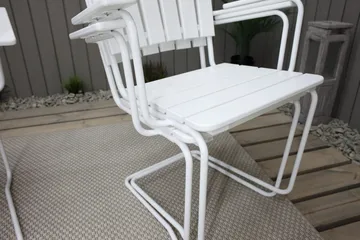 Vaxholm Matgrupp Utomhus Rund 100 cm + 4 Utestolar Vit - Utemöbler & utemiljö - Utegrupp - Matgrupp utomhus