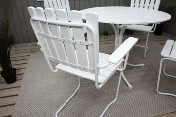 Vaxholm Matgrupp Utomhus Rund 100 cm + 4 Utestolar Vit - Utemöbler & utemiljö - Utegrupp - Matgrupp utomhus