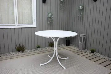 Vaxholm Matgrupp Utomhus Rund 100 cm + 4 Utestolar Vit - Utemöbler & utemiljö - Utegrupp - Matgrupp utomhus