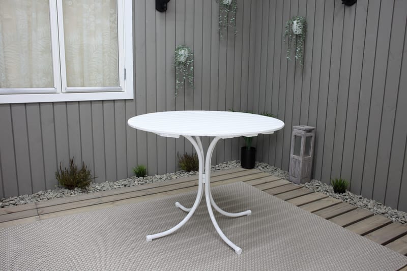 Vaxholm Matgrupp Utomhus Rund 100 cm + 4 Utestolar Vit - Utemöbler & utemiljö - Utegrupp - Matgrupp utomhus