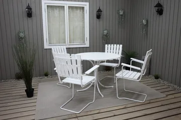 Vaxholm Matgrupp Utomhus Rund 100 cm + 4 Utestolar Vit - Utemöbler & utemiljö - Utegrupp - Matgrupp utomhus