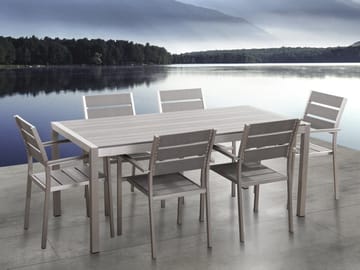 Vernio Trädgårdsmöbelset Med Utebord+6 Utestolar - Grå - Utemöbler & utemiljö - Utegrupp - Matgrupp utomhus