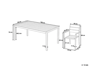 Vernio Trädgårdsmöbelset Med Utebord+6 Utestolar - Trä/Natur - Utemöbler & utemiljö - Utegrupp - Matgrupp utomhus