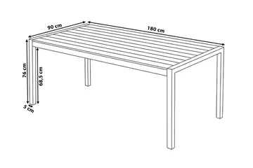 Vernio Trädgårdsmöbelset Med Utebord+6 Utestolar - Vit - Utemöbler & utemiljö - Utegrupp - Matgrupp utomhus