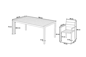 Vernio Trädgårdsmöbelset Med Utebord+6 Utestolar - Vit - Utemöbler & utemiljö - Utegrupp - Matgrupp utomhus
