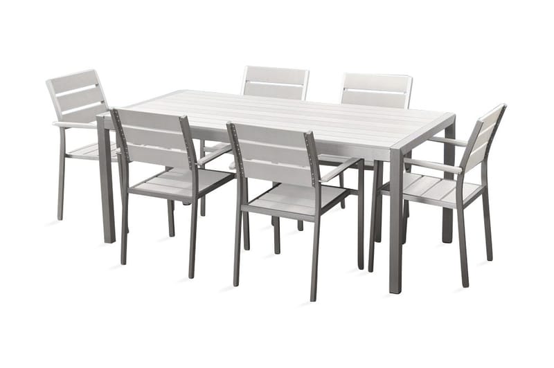 Vernio Trädgårdsmöbelset Med Utebord+6 Utestolar, Vit