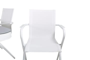 Virya Matgrupp 200cm + 6 Alina Matstolar Vit - Vit - Utemöbler & utemiljö - Utegrupp - Matgrupp utomhus