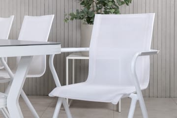 Virya Matgrupp 200cm + 6 Alina Matstolar Vit - Vit - Utemöbler & utemiljö - Utegrupp - Matgrupp utomhus