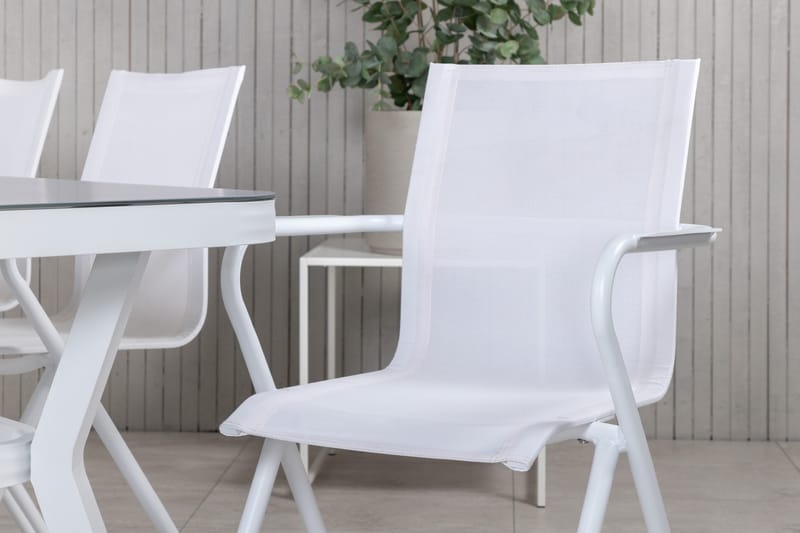 Virya Matgrupp 200cm + 6 Alina Matstolar Vit - Vit - Utemöbler & utemiljö - Utegrupp - Matgrupp utomhus