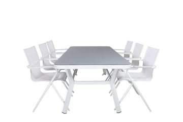 Virya Matgrupp 200cm + 6 Alina Matstolar Vit - Vit - Utemöbler & utemiljö - Utegrupp - Matgrupp utomhus
