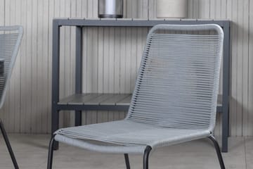 Virya Matgrupp 200cm + 6 Lindos Matstolar Svart/natur - Svart/Natur - Utemöbler & utemiljö - Utegrupp - Matgrupp utomhus