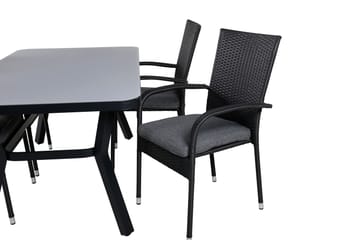 Virya Matgrupp Utomhus 160cm + 4 Anna Matstolar - Svart/Grå - Utemöbler & utemiljö - Utegrupp - Matgrupp utomhus