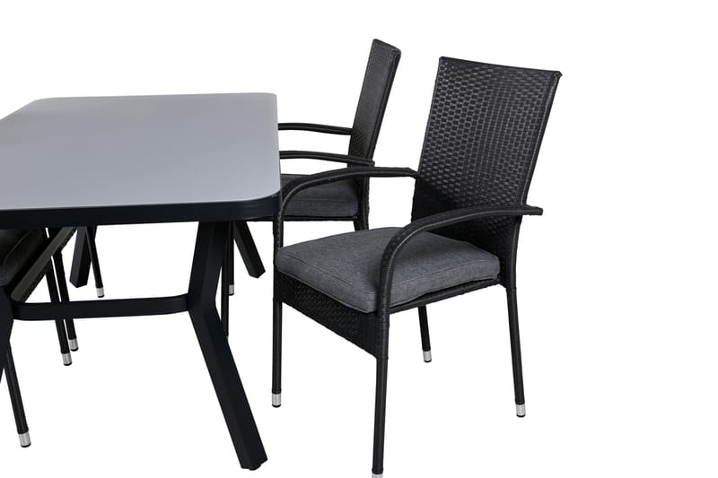 Virya Matgrupp Utomhus 160cm + 4 Anna Matstolar - Svart/Grå - Utemöbler & utemilj�ö - Utegrupp - Matgrupp utomhus