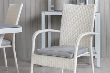Virya Matgrupp Utomhus 160cm + 4 Anna Matstolar - Vit/Grå - Utemöbler & utemiljö - Utegrupp - Matgrupp utomhus