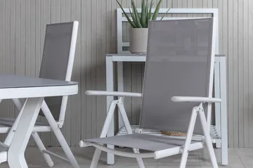 Virya Matgrupp Utomhus 160cm + 4 Break Positionsstolar - Vit/Grå - Utemöbler & utemiljö - Utegrupp - Matgrupp utomhus