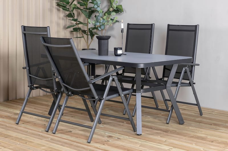 Virya Matgrupp Utomhus 160cm + 4 Break Positionsstolar - Vit - Utemöbler & utemiljö - Utegrupp - Matgrupp utomhus